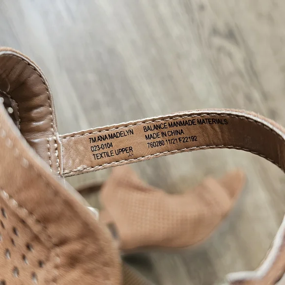 a.n.a Madelyn open toe slingback bootie sandals chunky block heel brown 7 - Picture 7 of 10